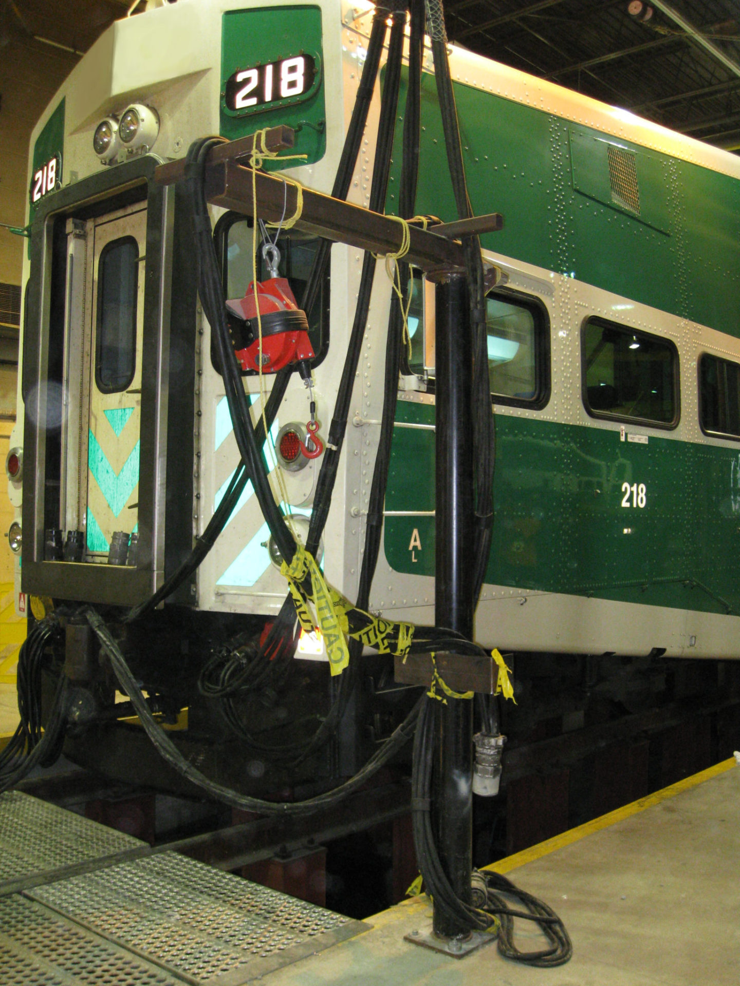 Green train using jib crane